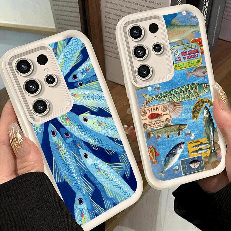Чехол для телефона Samsung Galaxy S26 S25 Ultra S24 FE Со скидкой Соленая Рыба Чехол S23 Plus S22 + S21 S20 5G Мягкий Силикон Funda