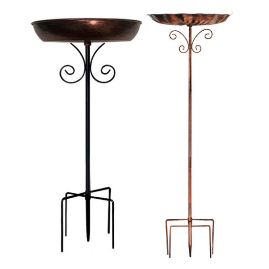 Retro Bird Bath for Outside Metal 5-Prong Stake Base with Bowl Decorative Birdbath Detachable Bird Feeder for Backyard Patio Decor