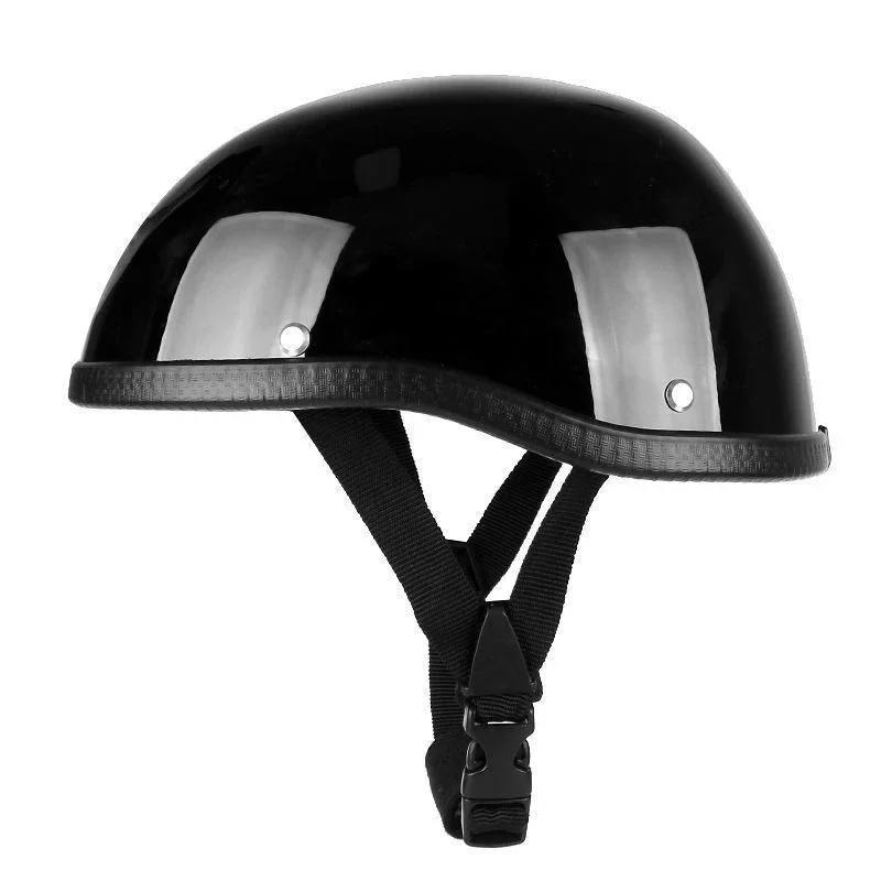Vintage German Style Half Face Motorcycle Helmet, DOT/ECE Certified ABS Safety Helmet for Cruiser Scooter Riders