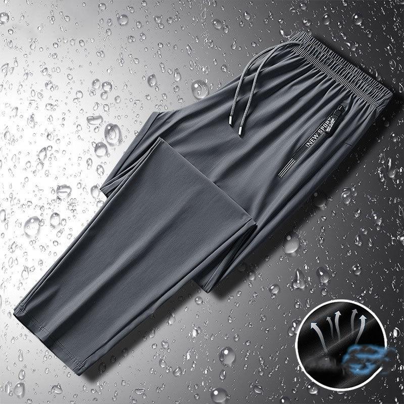 Брюки Ice Silk мужские летние спортивные быстросохнущие тонкие повседневные брюки стрейч прямые мужские брюки больших размеров
