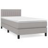 Box Spring Bed with Mattress Light Grey 90x190 cm Fabric
