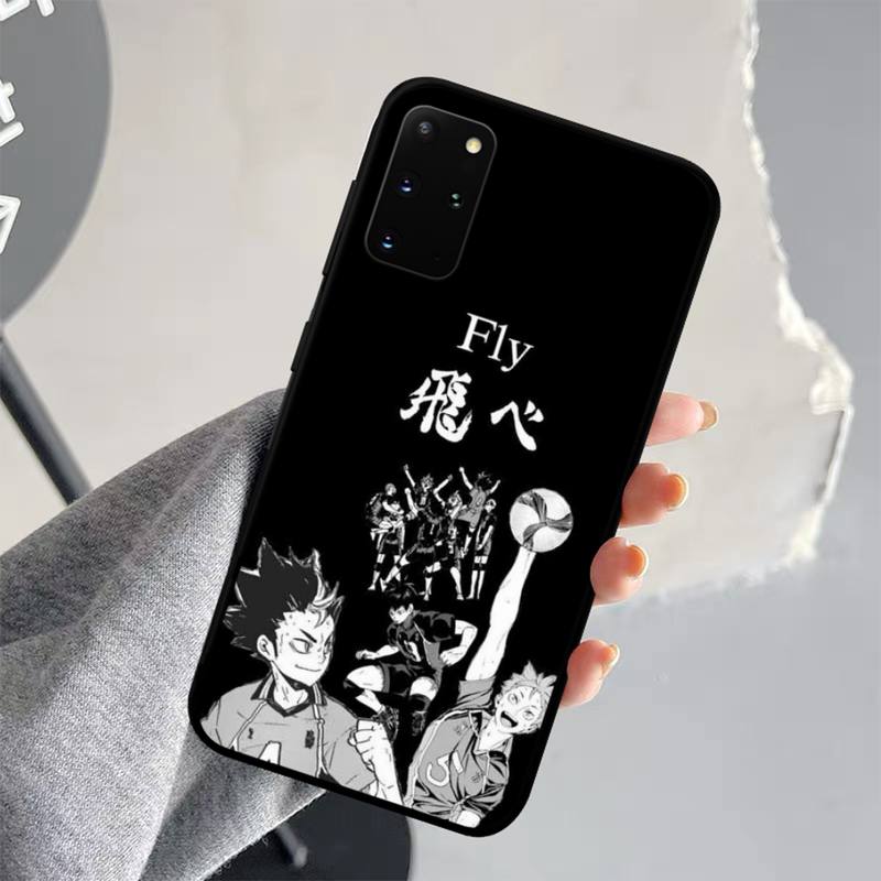 Черный чехол для телефона с рисунком аниме Haikyuu волейбол для Samsung S21 S10 Lite S20 Ultra S9 S8 Plus S7 S6 Edge S5