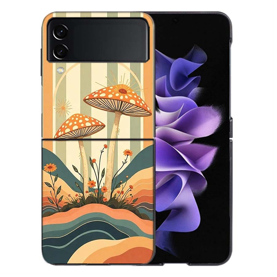 Чехол в стиле Бохо Хиппи с грибами и восходом солнца для Samsung Z Flip 6 7 5G Galaxy Z Flip 5 4 3 5G, противоударный жесткий чехол из ТПУ