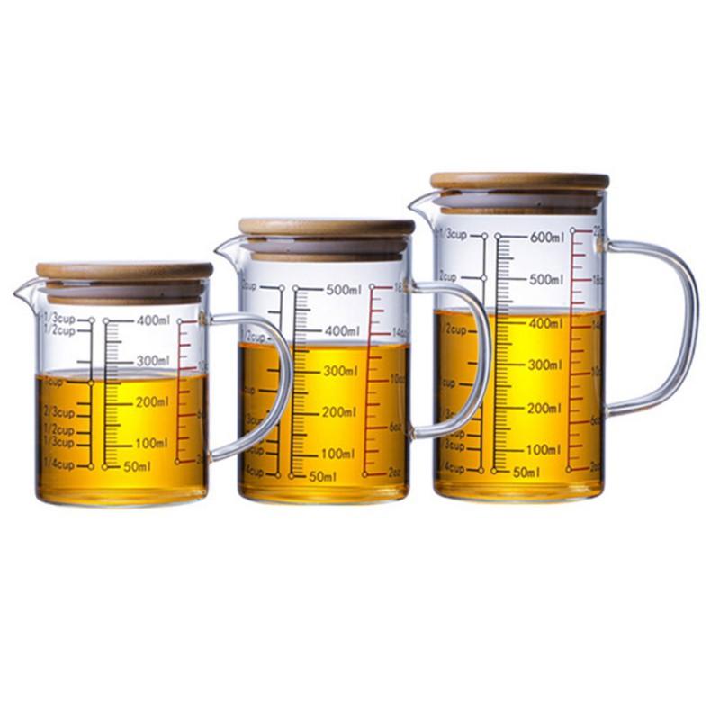 1000 мл мерный стакан из боросиликатного стекла с крышкой, кружка для пива, молока, прозрачного стекла, кувшин для чая, кофе, кухонные весы, измерительный инструмент