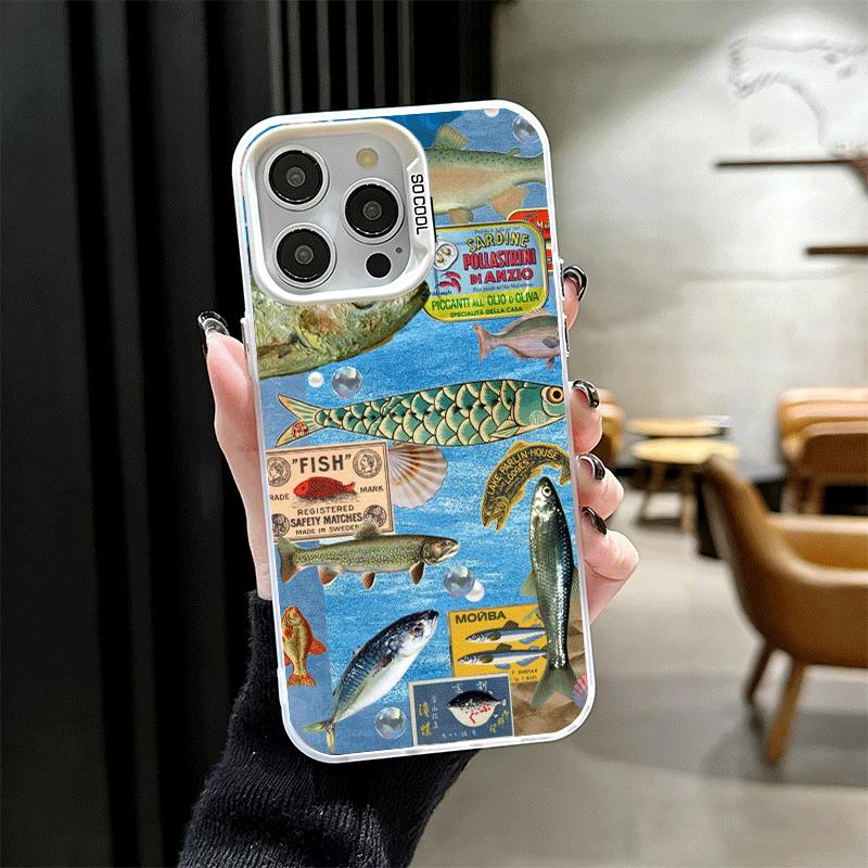 Скидка Соленая Рыба Ударопрочный Чехол для Телефона для iPhone 17 Air 16 16E 15 Pro Max 14 Plus 13 Mini 12 Задняя Крышка Противоударный Fundas
