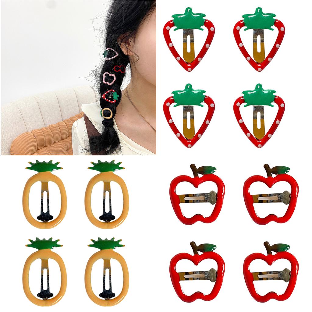 Cute Fruit Shaped Metal Hair Clips For Kids Lightweight Durable Barrettes For Girls Daily Use Party Accessories