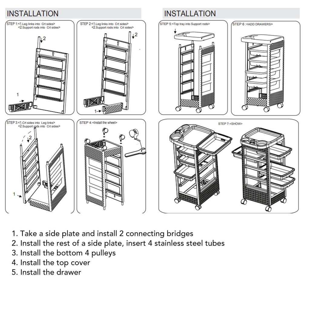 Тележка для салона красоты Профессиональные многослойные съемные парикмахерские станции для парикмахерской
