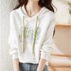 Вышитая толстовка с капюшоном, новейшая женская одежда для весны и осени, повседневная и универсальная, с длинными рукавами и шапкой, свободная верхняя одежда