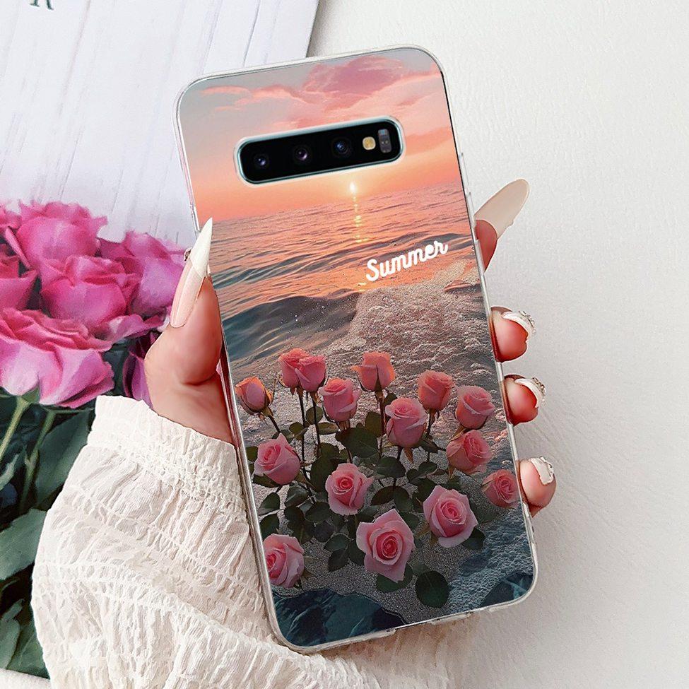 Чехол для Samsung S10 Plus SM-G975F Милый Кавайный Модный Цветочный Роскошный Крутой Расписной Мягкий Чехол для Телефона Samsung Galaxy S10+