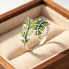 Xiaomi BF CLUB 925 Sterling Silver Ring For Women Jewelry Green Leaf Shape Open Vintage Handmade Ring Allergy For Party Birthday Gift
