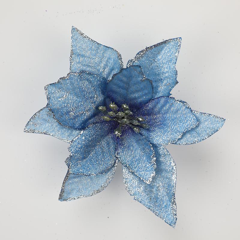 10pc Big Flower Head Glitter Christmas Tree Ornament