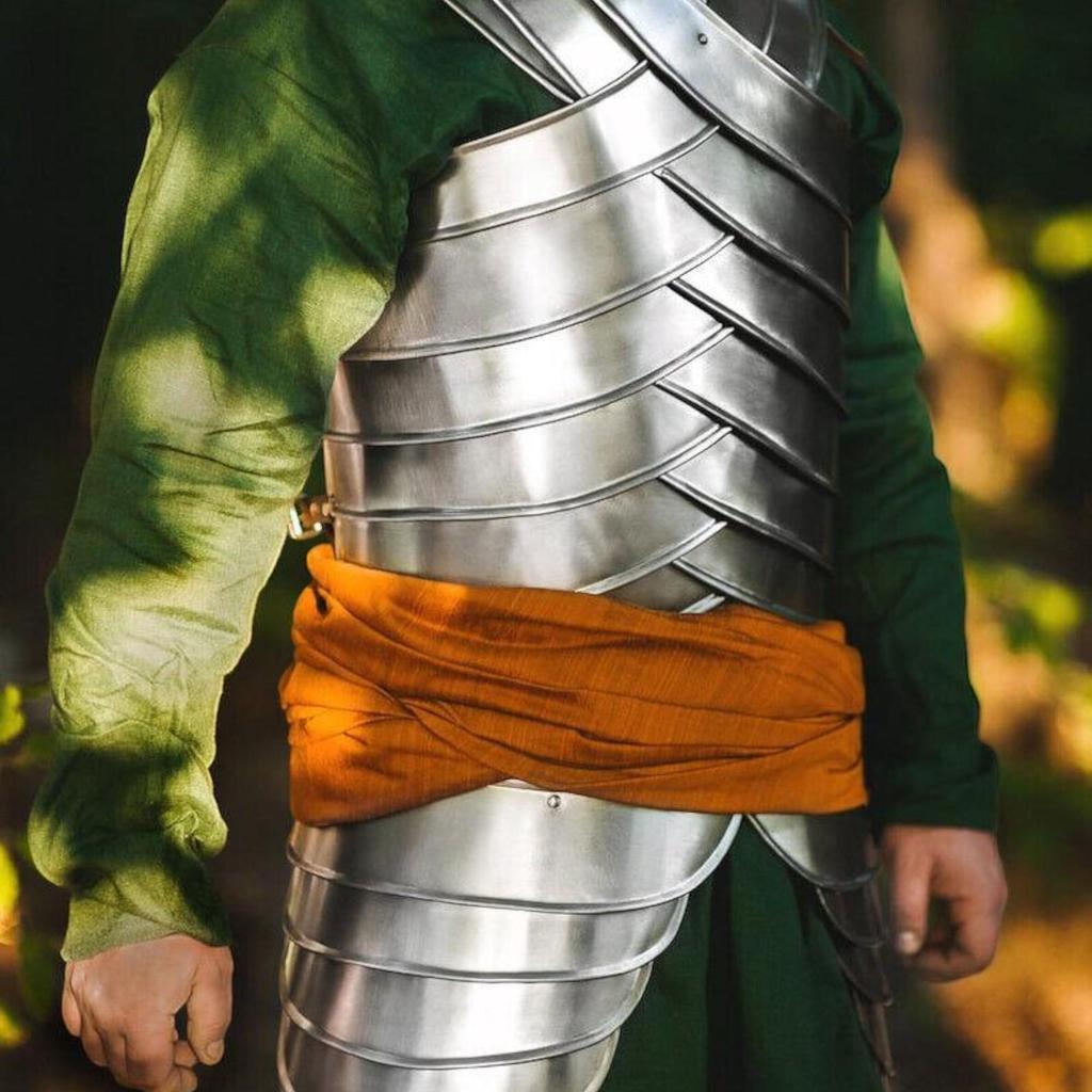 LARP Стальная броня - Полный комплект эльфов Второй Эпохи: наплечники, наручи, кираса, бедра