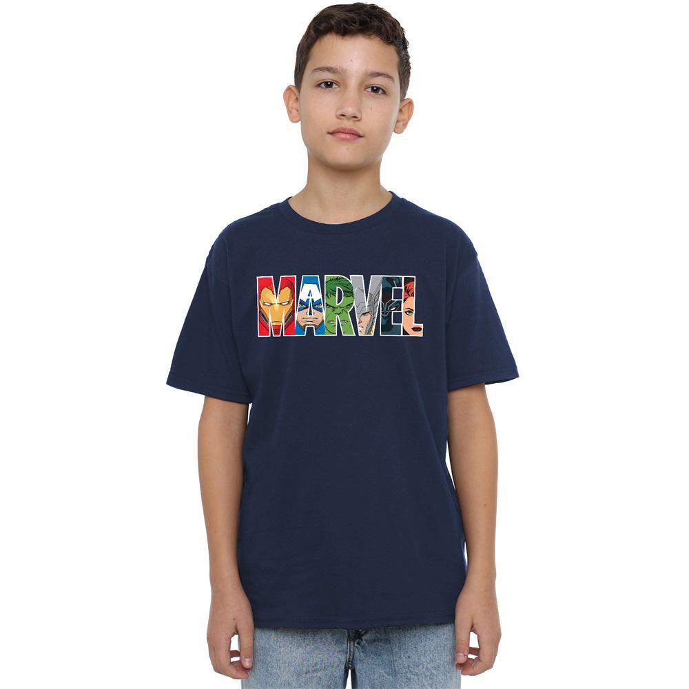 Marvel Футболка с изображением лиц персонажей для детей