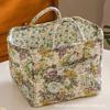 Fresh Floral Fabric Storage Basket Foldable Organizer Underwear Cosmetics Bedroom