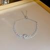 New Zircon Rectangle Clasp Bracelet Summer Cool Tone Elegant Luxury Women Jewelry