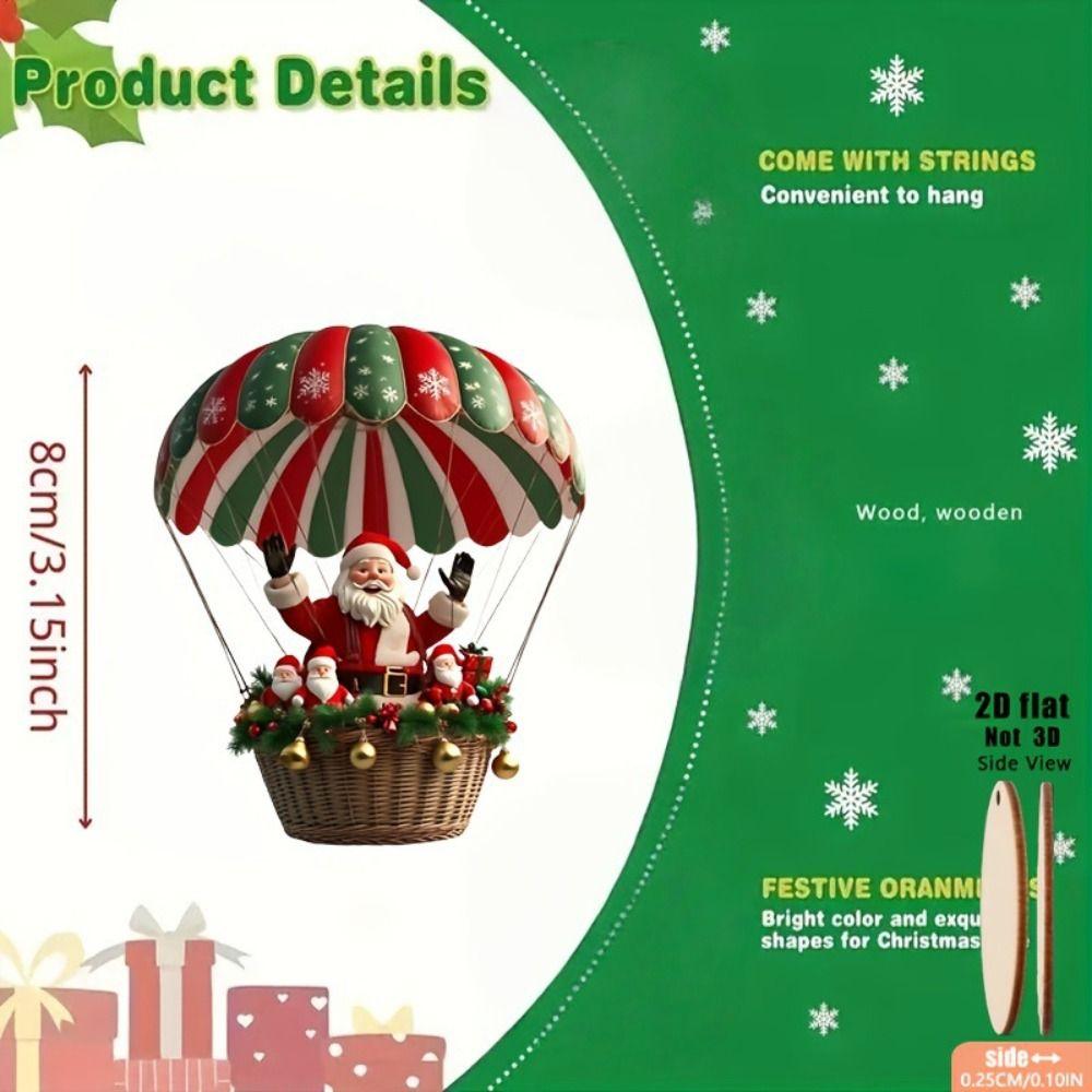 10Pcs Santa Claus Christmas Tree Hanging Portable Handmade Wooden Christmas Pendant Christmas Tree Decor Props