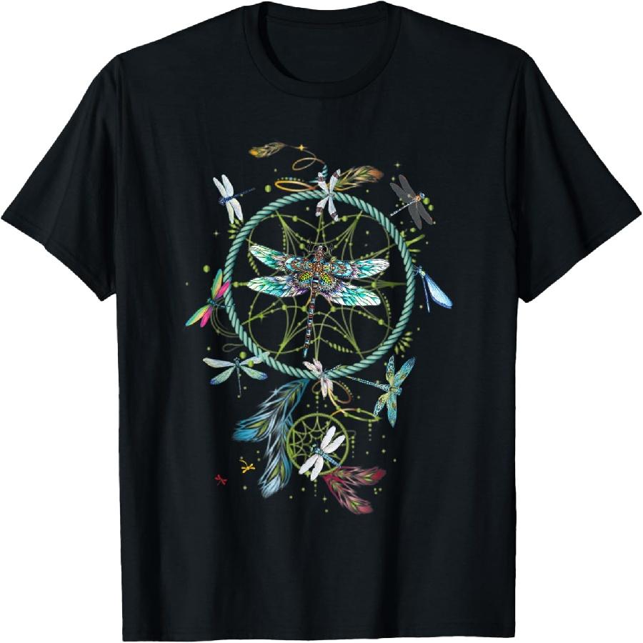 Dragonfly Dog Paw Color Dog Insect Lover T-Shirt