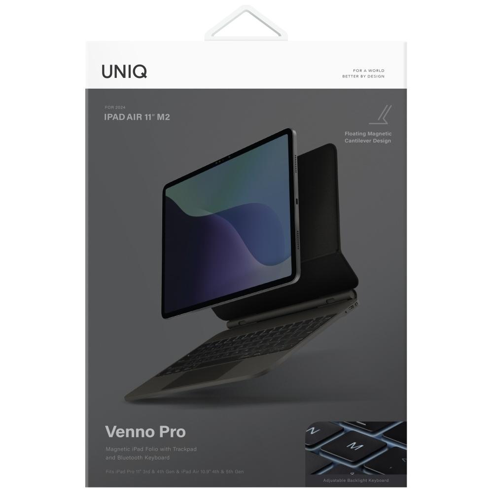 UNIQ Venno Pro Magnetic Smart Case with Keyboard for iPad Air 11" M2 2024 / M3 2025 / M4 2026 | Air 10.9" (2022/20) | iPad Pro 11" (2022/21) Black