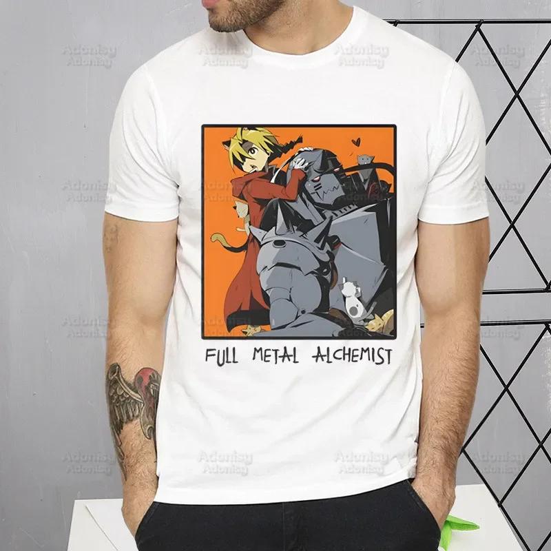 Fullmetal Alchemist T Shirt Harajuku Alphonse Elric TShirts Short Sleeve Fashion Casual Edward Elric T-Shirt Tops Tees Shirt