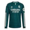 adidas Оригинал Реал Мадрид Сезон 26/27 Выездная Узкий крой Вязаная Быстросохнущая Мягкая Полосатая Футболка с Длинным Рукавом для Футбола Версия для Фанатов Мужские топы KC3970