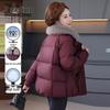 Женское зимнее пуховое пальто с воротником из лисьего меха