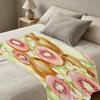 Fruit Series Flannel Blanket: Thick Warm Soft Watercolor Style, Decorative & Functional Single Throw for Home Guest Room, Christmas & Halloween