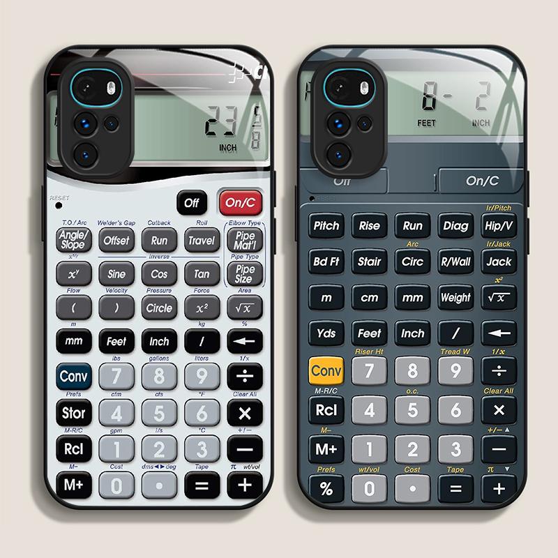 Забавный чехол из закаленного стекла с рисунком калькулятора для Motorola Moto G85 G84 G75 Edge 50 Fusion 40 Neo 30 Pro, жесткая крышка