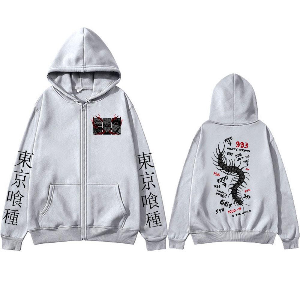 Anime Tokyo Ghoul Ken Kaneki Zipper Hoodies Men Women Clothing Fashion Zip Up Hooded Sweatshirts Long Sleeves Jacket Caot Hoodie