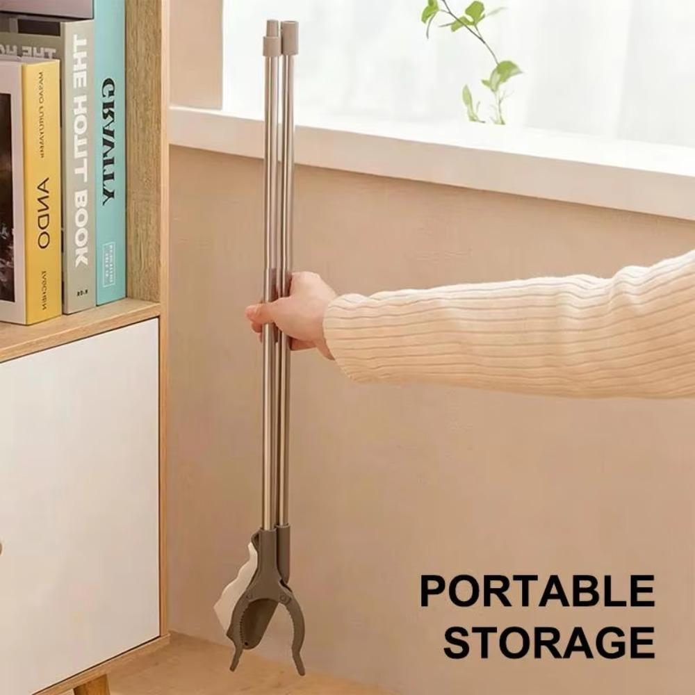 Foldable Handle Trash Claw Grabber Stainless Steel Pipe Grabber Reacher Tool Elderly