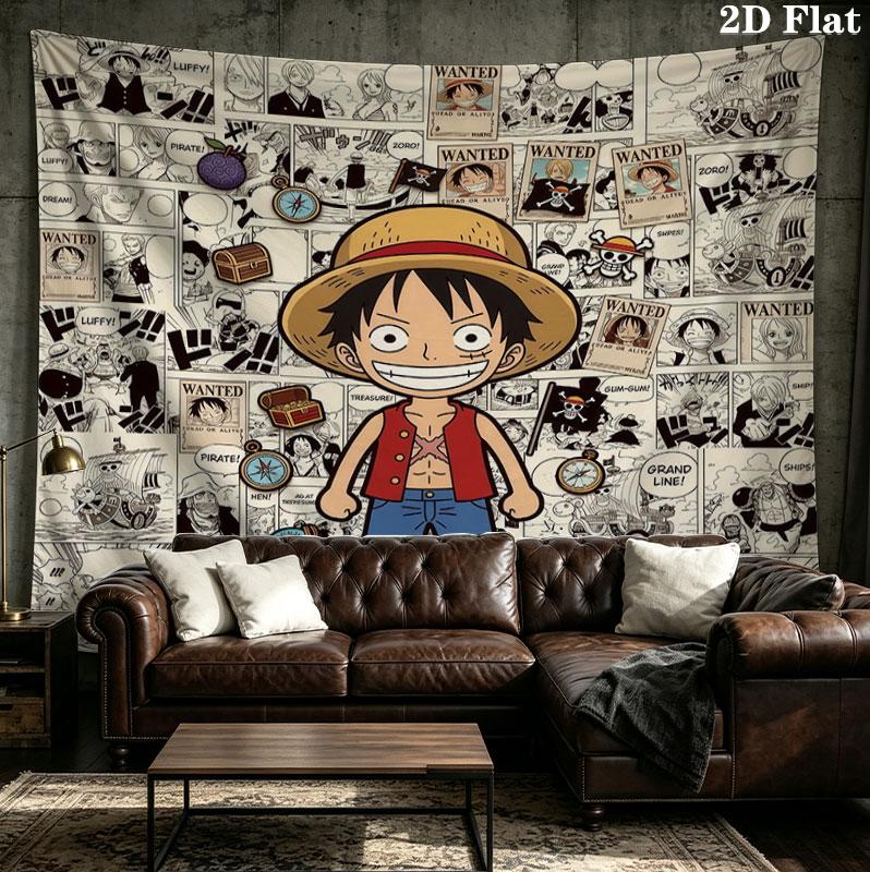 Настенное панно One Piece Эстетичное настенное украшение Печатная тканевая покрывало Декоративные панно для спальни гостиной Домашний декор