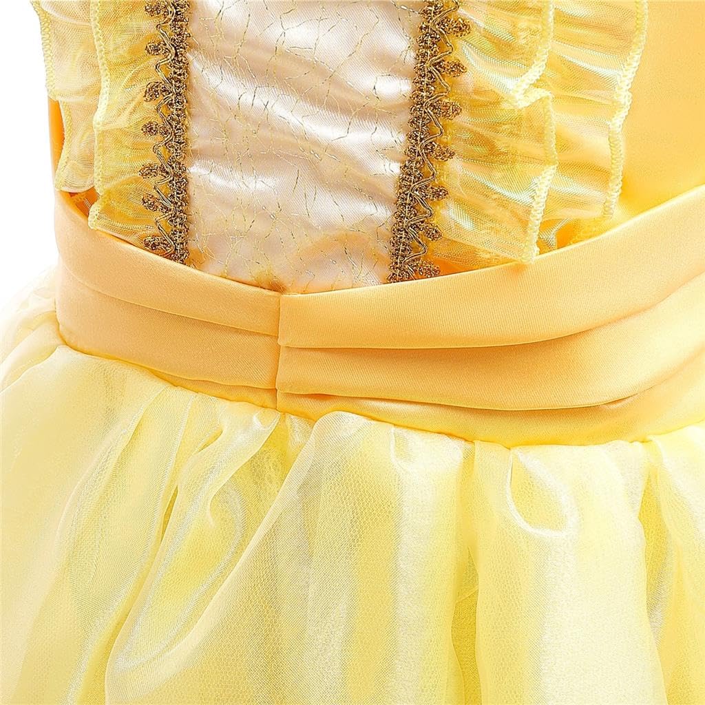 Dressy Daisy Костюм принцессы Белль для косплея, детское платье Красавица и Чудовище, размер 100, 2-3 года, костюм на Хэллоуин для девочек, юбка, желтый, 2-3,