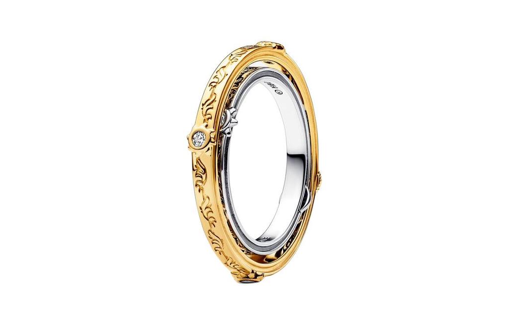 Pandora Sterling Silver 14K Gold Plated, Cubic Zirconia Rings Women's Gold 163136C01