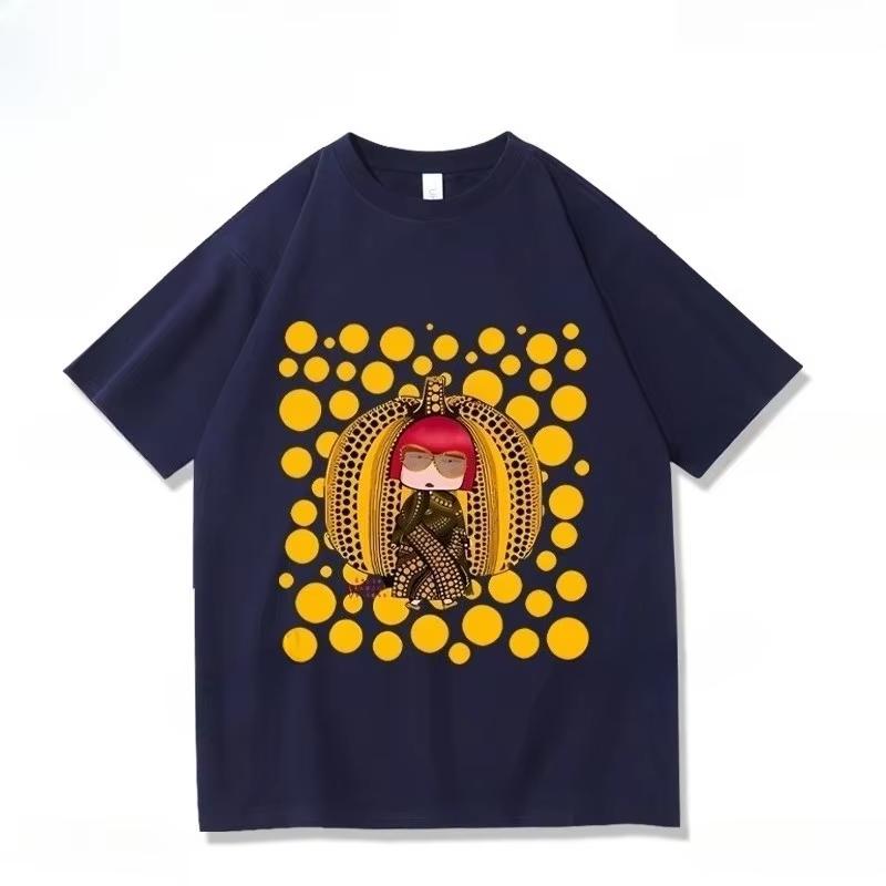Yayoi Kusama Tshirt Japanese Artist Pop Art Polka Dot Pumpkin Infinity Mirrors Crewneck Casual Streetwear Y2k Tees Tops