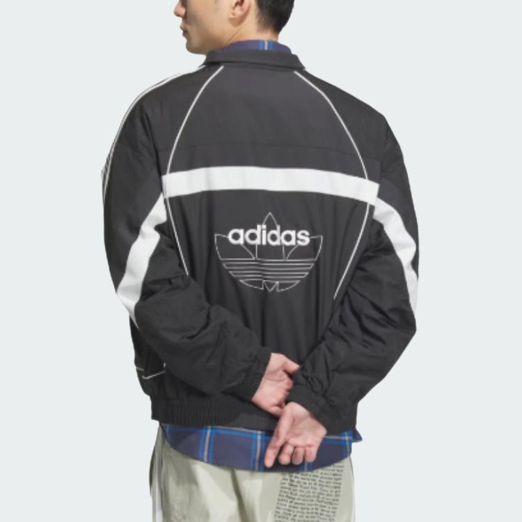 adidas Originals Ретро Год Змеи Лимитированная RS M Pad Винтажный Воротник на Молнии Удобная Куртка Мужская Куртка Черная JN3796