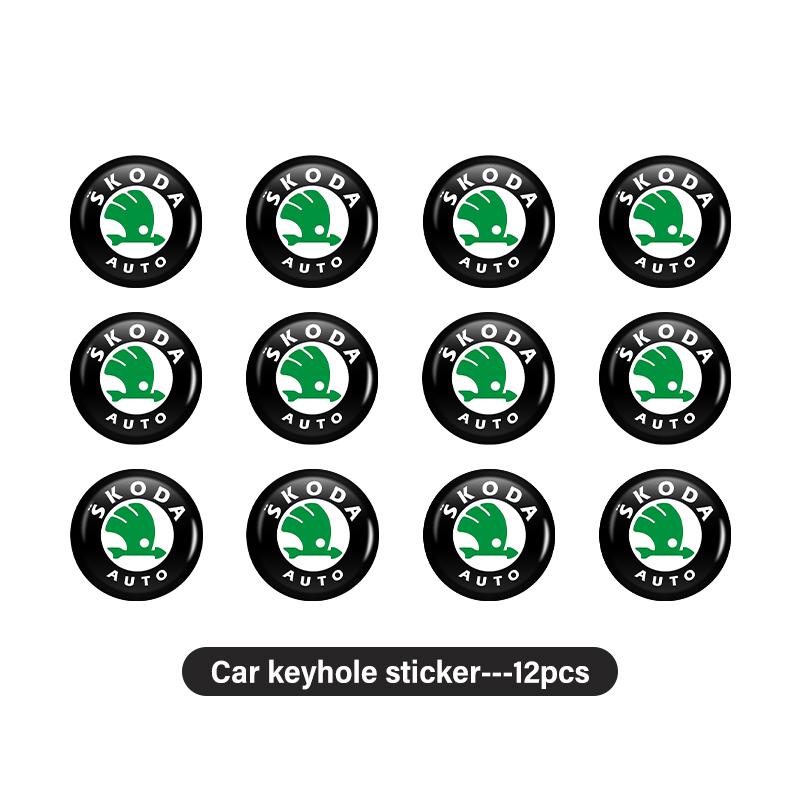 VAN4 For Skoda Car Door Keyhole Sticker Lock Protector Lock Core Decal Accessories octavia a5 a4 mk1 2 fabia superb rapid mk3 yeti