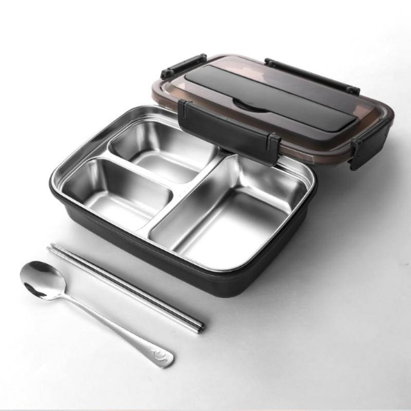 Ланч-бокс из нержавеющей стали с разделителями, герметичный, многосекционный, для студентов и профессионалов