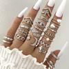 Gold/Silver Wave Joint Rings Set Alloy Love Chain Joint Ring New Multi Style Ring Set  Woman