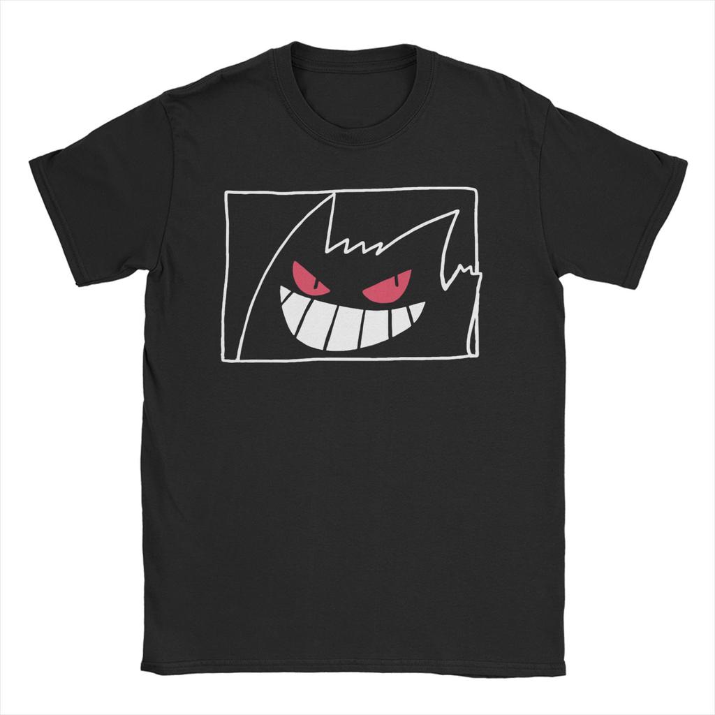 Pokemon Gengar Kawaii T-Shirts Men Women Round Neck 100% Cotton T Shirt Japanese Anime Pikachu Short Sleeve Tee Shirt Clothes