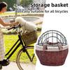 Bicycle Storage Basket Large Capacity Universal Easy To Install Handwoven Pet Seat Front Handlebars Carrier Bike Accessories