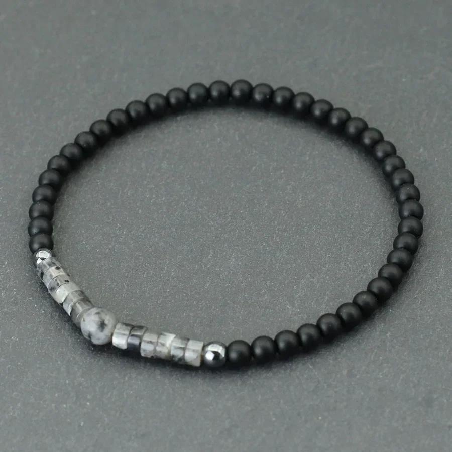 Богемский браслет из императорского камня Унисекс 4 мм Маленькие бусины Браслет из драгоценных камней Эластичный браслет из бусин Досуг Pulseira Аксессуары Joias