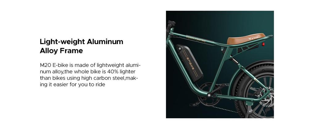 ENGWE M20 off-road electric bike with 20*4.0 wide tire - 750W motor - 48V 13Ah single battery, range up to 75 km