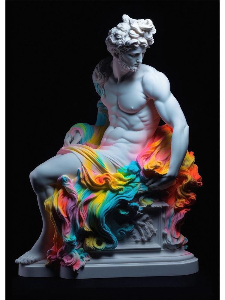 Винтажный мраморный постер «Аполлон» Дэвид Пополо, холст, картина, абстрактная статуя, настенное искусство для современной гостиной, домашний декор, Куадрос