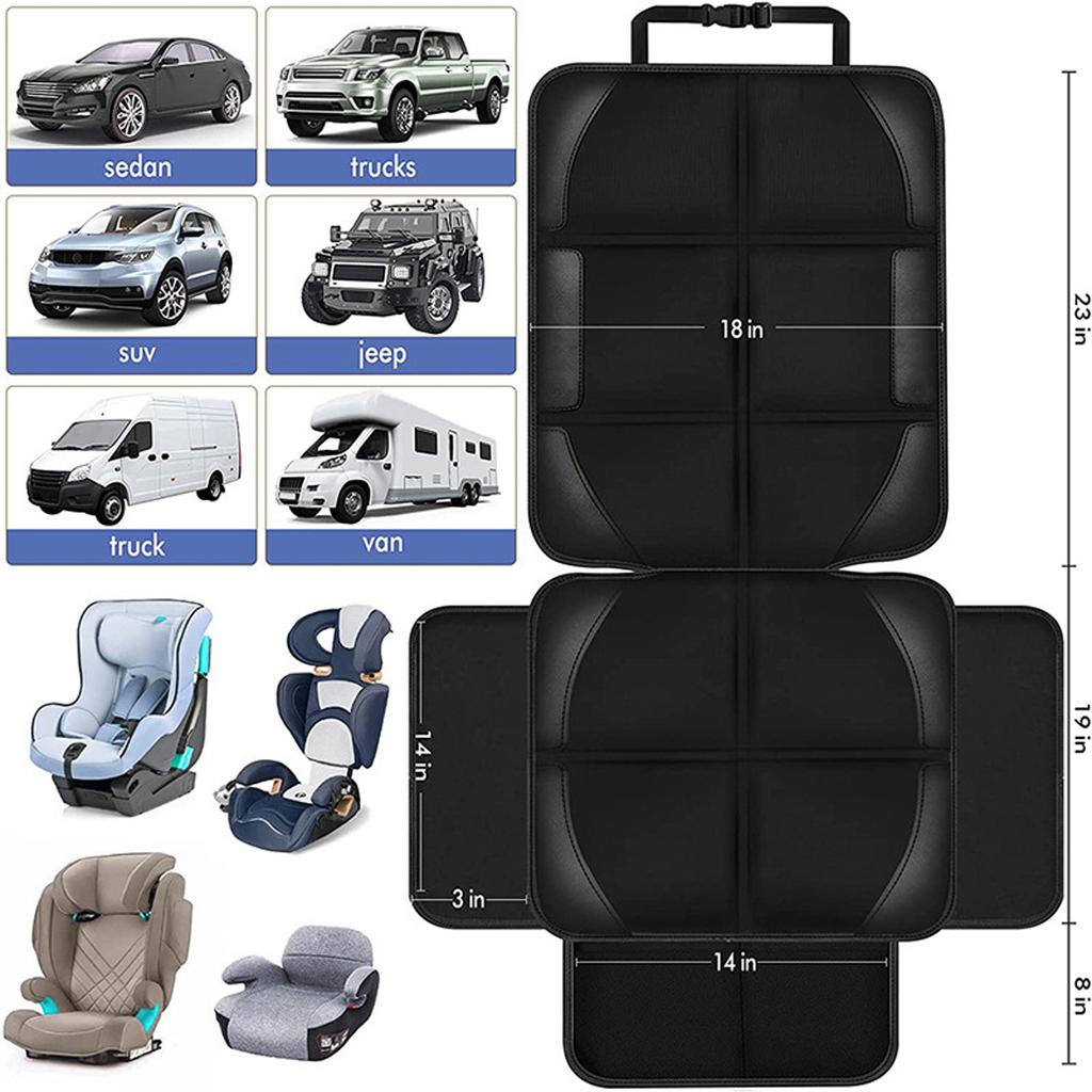 Car Seat Protector 600D Child Safety Seat Protective Mat Leather Seat Anti-Slip and Anti-Friction