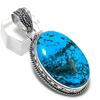 Подвеска из серебра 925 пробы с тибетским бирюзовым камнем 2,17 дюйма W9B13