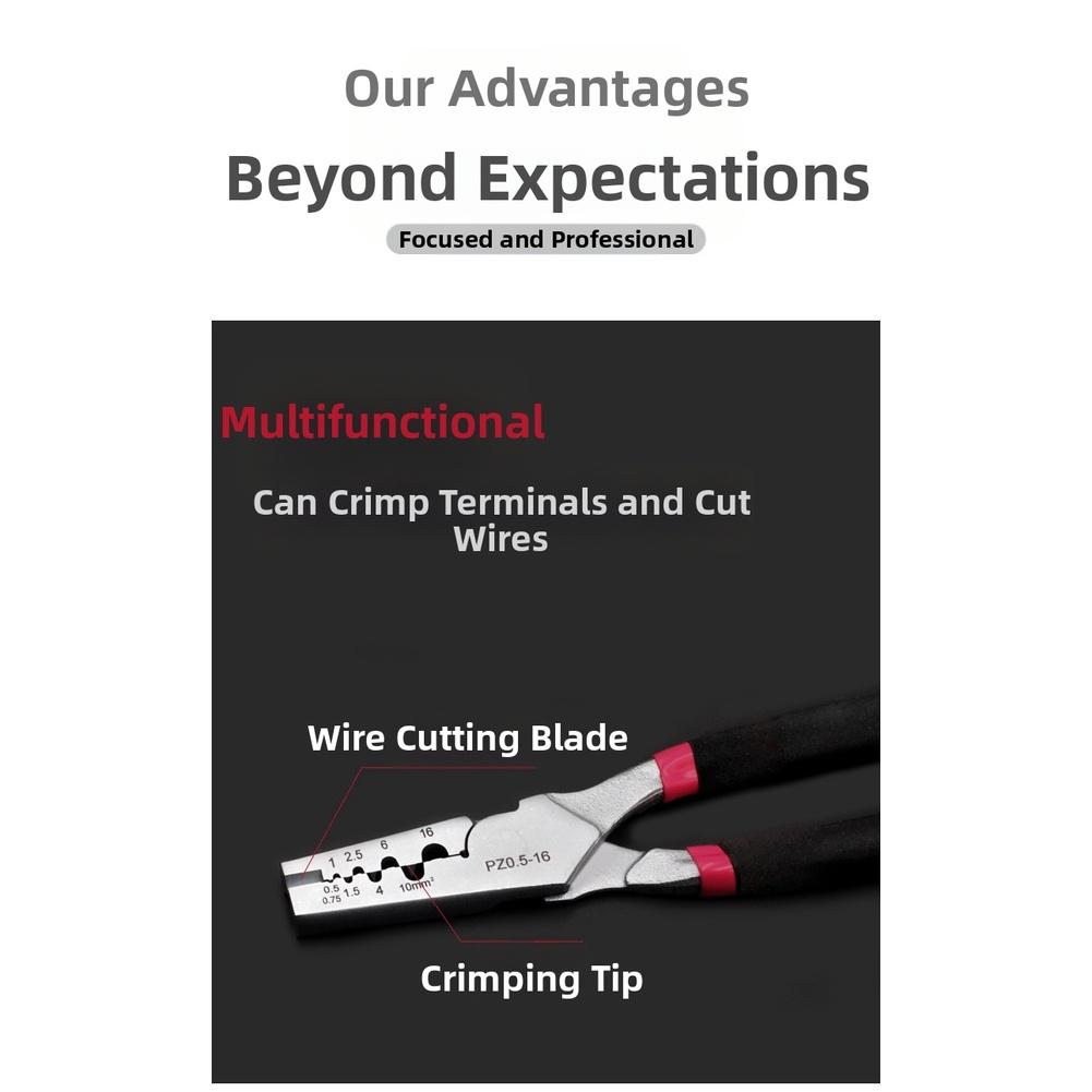 Ergonomic Grip Crimping Pliers For DIY Projects Built-In Cutting Blade Comfortable Handling Efficient Crimping
