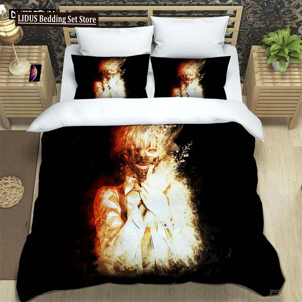 Японская мода Аниме Цифровая печать Полиэстер Комплект постельного белья для мальчиков и девочек, Молодежный комплект постельного белья, Подарок для пары