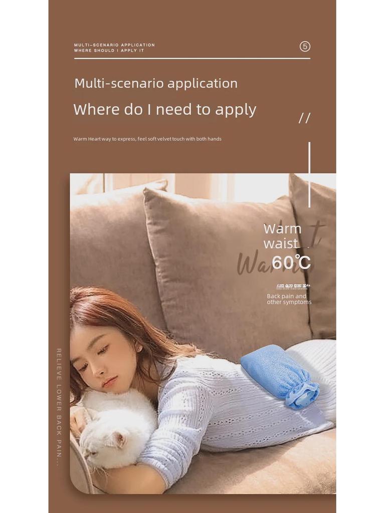 Silicone Hot Water Bottle 1L - Large, Dual Use for Heating and Cooling