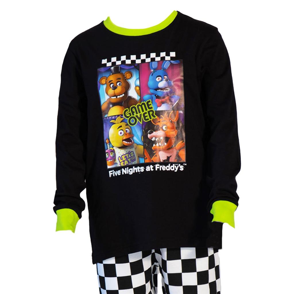 Five Nights At Freddys Childrens/Kids Game Over Long Pyjama Set (Pack of 2)
