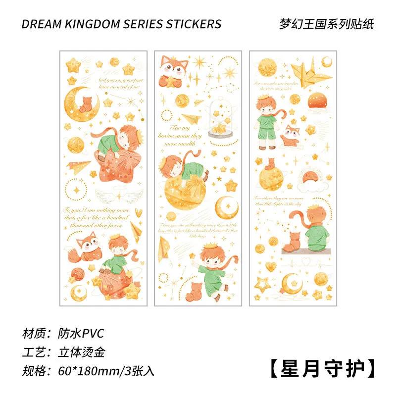 3 шт./набор Милый принцесса роза Бронзовый стикер Декоративный для DIY скрапбукинга Журнал Фотоальбом материалы для украшения Наклейки