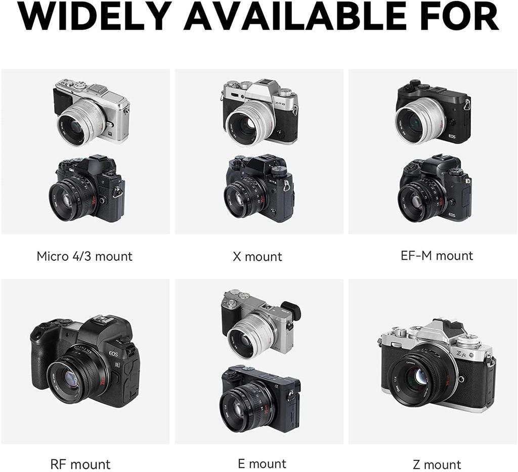7artisans 35mm Mark II Manual Focus Prime Large Compatible with Fuji Camera F1.4 APS-C Lens, Aperture, X-A1, X-A10, X-A2, X-A3, A-at, X-M1, XM2, X-T1,
